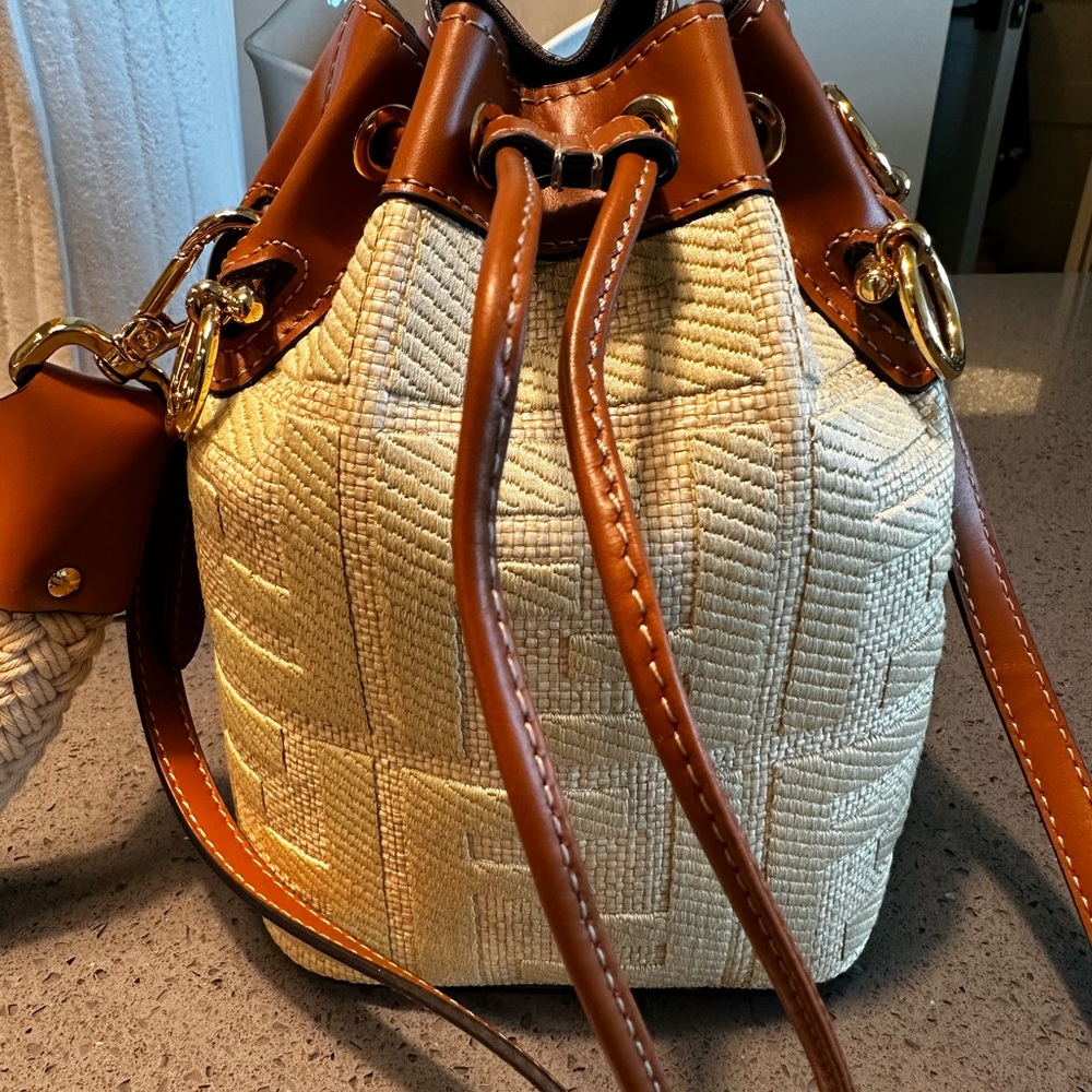 Fendi Mon Tresor Zucca Leather and Canvas Woven Bag - Picture 13 of 15